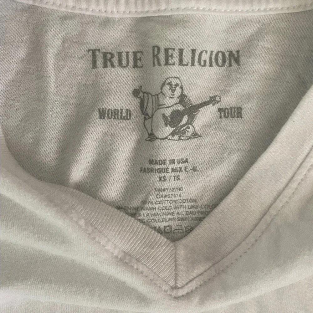 True Religion Men's white T-Shirt with logo